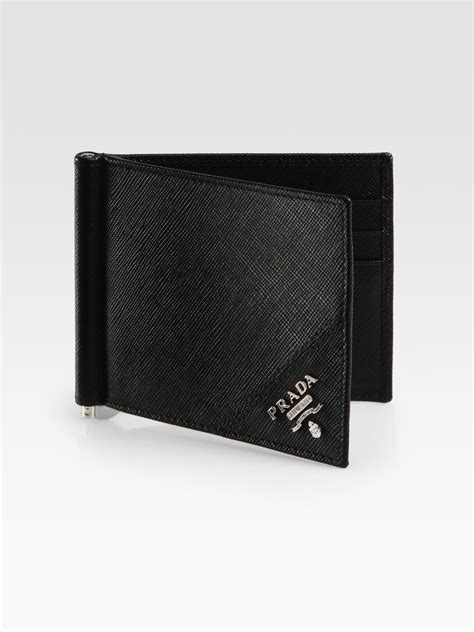 prada men's wallets|prada wallet with money clip.